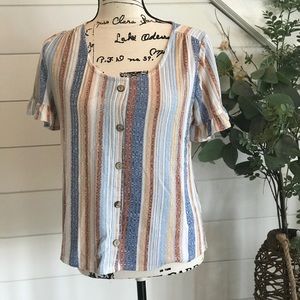 W5 Striped Blouse with Buttons - size small
